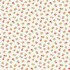 a white background with red and yellow flowers on it's sides, all over the surface