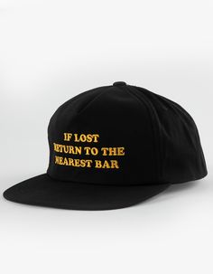 Landers Supply House If Lost Snapback Hat. Embroidered Text On Front. Flat Bill. Adjustable Snapback Closure. Embroidery Over Closure. Imported. Embroidered Snapback Hat, Fun Snapback Trucker Hat, Urban Snapback Hat With Embroidered Logo And Curved Bill, Breathable Trucker Snapback Hat With 5-panel Design, Fan Merchandise Snapback Trucker Hat, Urban Six-panel Snapback Hat With Embroidered Logo, Embroidered Text, Flannel Sweatshirt, Lug Sole Boots