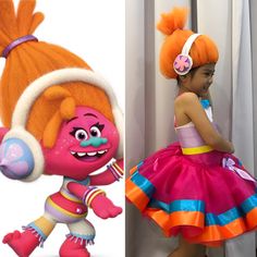 Trolls themed party - trolls tutu dress - dj suki Trolls Dress Costume Ideas, Trolls Dj Suki Costume Diy, Dj Suki Trolls, Trolls Cosplay