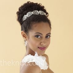 Wedding Hairstyle! Natural Bridal Hair, Natural Hair Wedding, Hair Tiara, Natural Wedding Hairstyles, Wedding Renewal, Natural Hair Bride, Natural African American Hairstyles, Wedding Updos