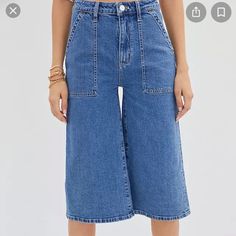 Nwt Anthropologie Maeve Ultra High-Rise Denim Culottes. Size- 28 (For Some Reason The Tag Says 25, But The Actual Pants Say 28, And The Waist Measures 28!) 99% Cotton, 1% Elastane. Relaxed Fit. Five Pocket Styling. Front Zip. Machine Wash. Rise- 12”, Inseam- 18” Beautiful, Unique Jeans With An Awesome Fit. Just Different Enough To Set You Apart! Spring Cropped Jeans With Pockets, Mid-rise Blue Cropped Jeans With Pockets, Mid-rise Cropped Jeans With Pockets, Blue Mid-rise Cropped Jeans With Pockets, Mid-rise Cropped Jeans For Spring, Spring Flare Jeans With Patch Pockets In Dark Wash, Light Wash Cropped Jeans With Pockets For Spring, High Rise Cropped Jeans With Pockets For Summer, Spring Dark Wash Flare Jeans With Patch Pockets