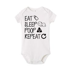 This fun little onesie sums up our little ones first months quite accurately! Funny Baby Onesie, Punk Woman, Best Online Shopping Sites, Funny Baby Onesies, Funny Baby, Printed Rompers, Summer Baby, Summer Winter, Eat Sleep