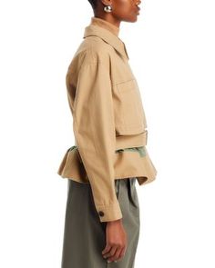 3.1 Phillip Lim Layered Belted Utility Jacket Pear Body Shape, Jean Jacket Men, Create Outfits, Karen Millen, Workout Jacket, Short Jacket, Jackets Online, Utility Jacket, Crop Jacket