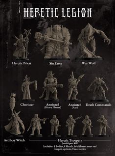 an image of the different types of action figures in this game character model sheet for heret