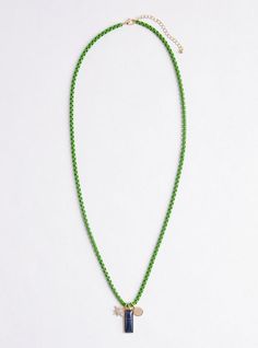 FIT Measures 32” + 3” extender. MATERIALS + CARE Base metal and charms. Imported. . DETAILS High shine finish. . Gold tone charms. . The best plus size women's charms and bar with green chain - turquoise jewelry in turquoise. Green Metal Necklaces With Charms, Green Metal Necklace With Charms, Green Metal Pendant Charm Necklaces, Fitted Wedding Dress, Bra Cups, Turquoise Jewelry, Base Metal, Charm Jewelry, Jewelry Accessories