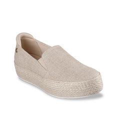 Skechers-Martha Stewart x Skechers Bobs Sesame Slip-On Sneaker Give a fashionable edge to your casual wear with the Skechers Martha Stewart x Skechers Bobs Sesame slip-on sneaker. A brushed canvas upper and espadrille flatform midsole reflect Martha Stewart's unique touch to the 100% vegan sneaker. With an Air-Cooled Memory Foam insole, enjoy daylong cushioning. Keds Style, Vintage Kelly, Vegan Sneakers, Slipon Shoes, Skechers Bobs, Bridal Wedding Shoes, Converse Style, Adidas Fashion, Trending Sneakers