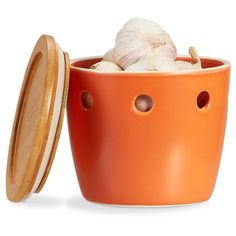 PRICES MAY VARY. 【Wide Opening Garlic Keeper】: Measures 5.12(Dia) x 4.25(H) inches, this large garlic storage container can hold 6 to 8 heads of regular size garlic. Wide opening for easier storing and taking. 【Solid Porcelain Material】: ONEMORE garlic holder made of premium porcelain, an all-natural glaze free of lead and cadmium, scratch and chip resistant. Solid and sturdy enough for long-time use. 【Nice Addition for Countertop】: The simple rustic farmhouse style garlic keeper goes well with Garlic Holder, Garlic Tool, Garlic Keeper, Garlic Storage, Garlic Presses, Wood Ceramic, Rustic Farmhouse Style, Kitchen Utensils Gadgets, Kitchen Tools And Gadgets