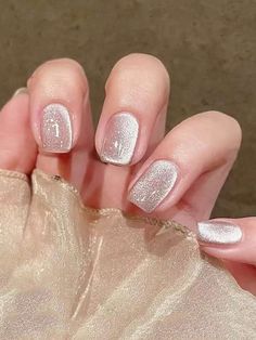 Square Cat Eye Nails, Glitter Press On Nails, Pink Press On Nails, Graduation Nails, Acrylic Press On Nails, Cat Eye Nails, Sparkle Nails, Stick On Nails, Prom Nails