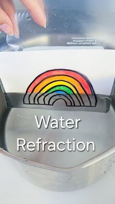 there is a water refraction sign on the sink