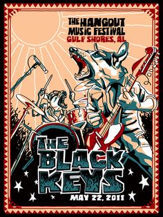 the black keys concert poster for the hangout music festival