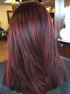 Burgundy Hair Colour On Black Hair, Red High Light Hair Dark Brown, Deep Burgundy Balayage, Short Burgundy Hair With Highlights, Red Black Ombre Hair, Dark Red Hair Color With Highlights, Red Lowlights In Brown Hair, Deep Red Highlights