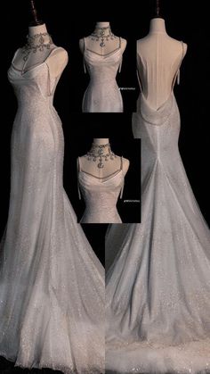 Wedding Dresses Magical, Big Fancy Dresses, Elegant Wedding Look, White Prom Dresses Aesthetic, Wedding Dress Lana Del Rey, Very Fancy Dresses, Wedding Dresses Turtleneck, Drop Back Dress, Vivviene Westwood Wedding Dress 2021