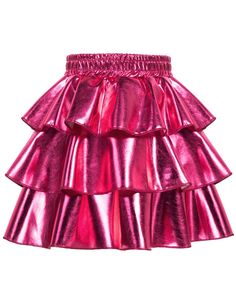 PRICES MAY VARY. Material:The girls skirts is made of 90%Polyester，10%Elastane, the fabric is soft and breathable, cute and fashionable. Features:The elastic waist of the girls skirt, not easy to slip off, not tight, easy to put on and take off. let your girls to play freely. Comfortable and soft fabric, perfect for everyday wear, with A-line shape, very fashionable and cute. Applicable occasion:This shiny and cute short skirts for girls is suitable for daily wear/Outdoor activities/Halloween/Bi Cute Short Skirts, Summer Mini Skirt, Layered Ruffle Skirt, Shiny Skirts, Skirts For Girls, Catty Noir, Christmas Skirt, Metallic Party, Girls Skirt