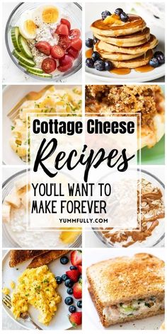 collage of cottage cheese recipes you'll want to make for dinner or brunch