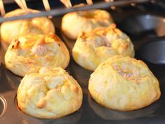 some food is being cooked in the oven and ready to be baked into buns