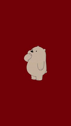 a white polar bear on a red background