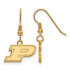 Show your school spirit with these Purdue University earrings. We are a certified Collegiate jewelry retailer and this authentic item is officially licensed. It is also crafted in the USA from 14k yellow gold plated sterling silver. Small Dangle Earrings, Purdue Boilermakers, Black Earrings Dangle, Purdue University, Magnetic Earrings, Earring Trends, Bow Jewelry, Yellow Earrings, Jewelry Companies