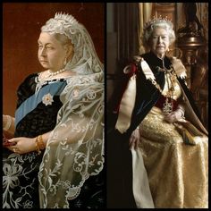 two portraits of queen elizabeth ii and her mother