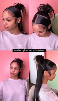 Fan Bun With Claw Clip, Lacefront Wig High Ponytail, Ponytail Wig Hairstyles For Black Women, Viral Half Up Half Down, Quick Weave Hairstyles Bundles, Side Swoop Pigtails, Cute Weave Ponytails Black Women, Lace Hairstyles For Black Women, Quick Weaves Hair Styles