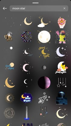 an iphone screen showing the moon and stars on it, with text that reads i love you to the moon and back