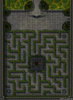 Garden Battlemap, Maze Garden, Hedge Maze, Minecraft Garden, Capas Minecraft, Fantasy World Map