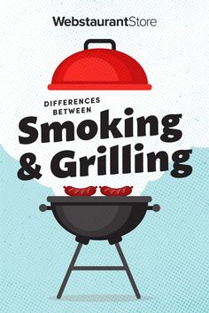 Illustrated image of grill with text "differences between smoking and grilling. You Are Next, Smoked Meat Recipes, Smoked Meat, Smoker Recipes, Cooking Art, Charcoal Grill, Cooking Meat