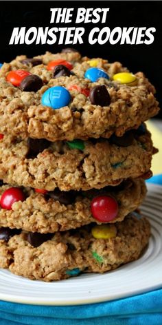 monster cookies stacked on top of each other