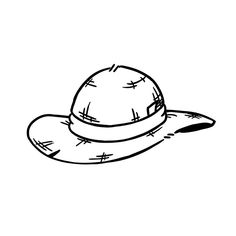 a black and white drawing of a hat