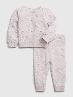 NEW GAP $88 Baby Bobble Sweater Outfit Set Light Purple Heather  Size 18-24 Months Adorable bobble knit sweater outfit set!  Beautiful light purple heather. Sweater has bobble detail all over front. Long sleeves with banded cuffs. Coordinating pull on style knit pants.  Banded waist and cuffs.  Brand new with tags. Retails for $88. All of my items are guaranteed 100% AUTHENTIC or your money back. Girls Winter Outfits, Knit Sweater Outfit, Yarn Balls, Purple Heather, Purple Baby, Sweater Outfit, Yarn Ball, Baby & Toddler Clothing, Knit Pants