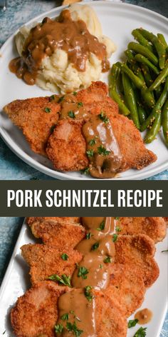 pork schnitzel recipe with gravy and green beans