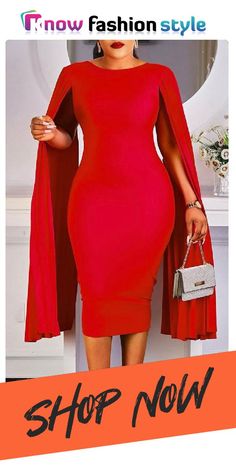 Red Casual Elegant Solid Split Joint Fold Asymmetrical O Neck One Step Skirt Dresses Red And Gold Dress Formal, Red Solid Color Midi Dress For Party, Church Attire For Women, Burgundy Dress Outfit, Dresses For Women Classy, Drag Dresses, Dresses Coats, Dinner Party Outfits, Body Con Dress Outfit