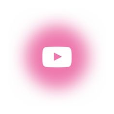 a pink and white circle with an arrow in the center that says youtube on it