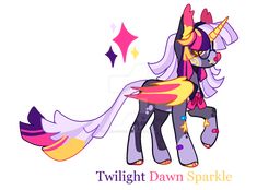 the twilight dawn sparkle pony with stars in the background