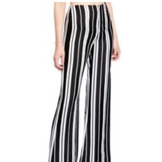 High Rise Wide Leg Pants. Extra Long. Dual Pockets At Back. Zip Closure At Front. Waist: 26.5-27 Nwt Chic Striped Full-length Bottoms, Chic Striped Full-length Pants, Chic Full Length Striped Bottoms, Chic Full Length Striped Pants, Patent Leather Pants, Skort Romper, Olivia White, Slim Joggers, Bell Pants