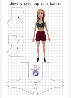 the paper doll is cut out to make it look like she's wearing shorts