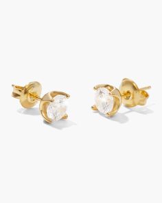 Classic Stud Earring: Men's Gold Studs Earrings | JAXXON Gold Studs Earrings, Mens Earrings Studs, Everyday Earrings Studs, Gold Bond, Solid Gold Chains, Silver Coat, Gold Stud Earrings, Diamond Simulant, Studs Earrings