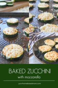 baked zucchini with mozzarella and parmesan cheese on the side