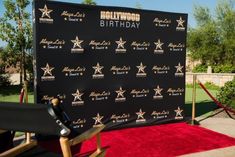 a hollywood star themed birthday party backdrop