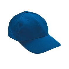 a blue baseball cap on a white background