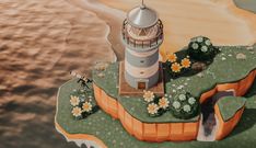 Acnh Lighthouse, Acnh Peninsula, Acnh Peninsula Ideas, Peninsula Ideas, Acnh Design