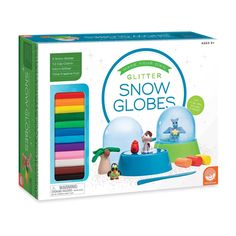 the kit includes an assortment of snow globes and other crafting supplies for children