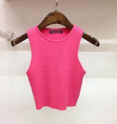 Item Type: TopsGender: FemaleDecoration: NoneClothing Length: ShortPattern Type: SolidFabric Type: KnittedMaterial: Cotton, Nylon, SpandexCollar: O-Neck SKU: 578086 Pink Stretch Knit Crop Top, Stretch Knit Pink Crop Top, Fitted Pink Knit Tank Top, Pink Fitted Knit Tank Top, Solid Stretch Knit Crop Top, High Stretch Pink Casual Crop Top, High Stretch Pink Crop Top For Summer, Knitted Crop Top, Short Tank Top