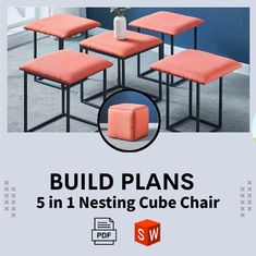 an advertisement for the 5 in 1 nesting cube chair