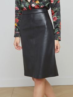 L'AGENCE Rosa Pencil Skirt in Black Great Neck New York, Black Faux Leather Skirt, Faux Leather Pencil Skirt, Leather Pencil Skirt, Pencil Skirt Black, Fall Skirts, Faux Leather Skirt, Fall Collections, Black Faux Leather