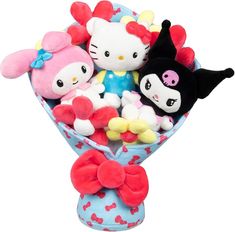 hello kitty stuffed animals in a bouquet