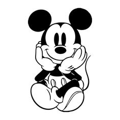 mickey mouse sitting on the ground