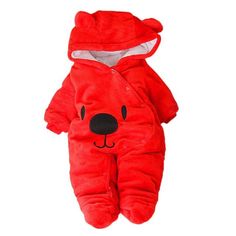 Boy's Clothing Red / 6M Baby Bear Romper Baby Winter Clothes, Newborn Costume, Winter Romper, Kids Carnival, Cartoon Designs, Boys Winter Coats, Winter Jumpsuit, Baby Overall, Winter Baby Clothes