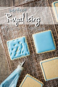 Best royal icing recipe. So easy it's practically foolproof! Pipes smooth and dries hard. Great for decorating! #royalicing #icing #recipe #cookies #transfers #easy #decorations #howtomake #tips #flowers #gingerbreadhouse #best #flooding #consistency #smallbatch #storing #roses #tutorial #techniques #piping #decorating #video #simple #diy #perfect #forbeginners #howtouse #101 #storage #tools Royal Frosting, Flood Icing, Recipe Baking, Sugar Cookie Royal Icing, Sugar Cookie Icing, Royal Christmas