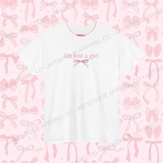 I'm Just a Girl Shirt, Girly Girl Shirt, Cute Girl Gifts, Girly Graphic Tee, Funny Girl Gifts, Girl Meme Shirt, Friend Gifts, Pink Bow Cute Pink Cotton Shirt, Cute Pink Shirt With Text Print, Girl Meme, Gifts Pink, Girly M, I'm Just A Girl, Funny Girl, Friend Gifts, Girl Shirt