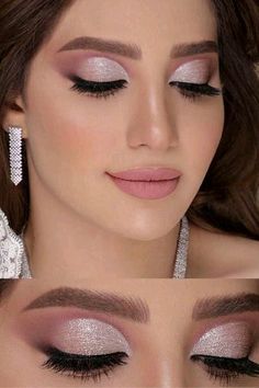 Rosa Make-up, Mauve Makeup, Quinceanera Makeup, Make Up Designs, Make Up Gold, Wedding Hairstyles And Makeup, Mekap Mata, Wedding Eye Makeup